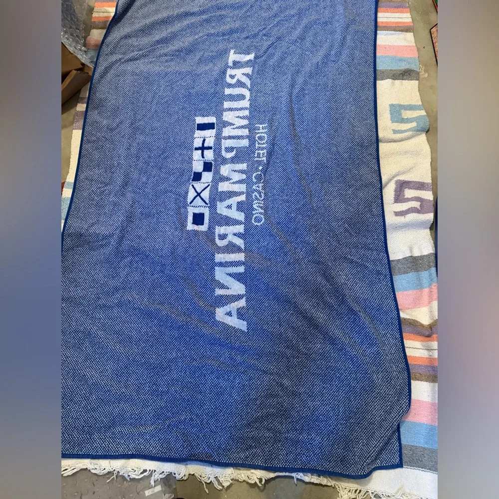 Vintage RARE Trump Marina Hotel Casino Beach towel. MAGA